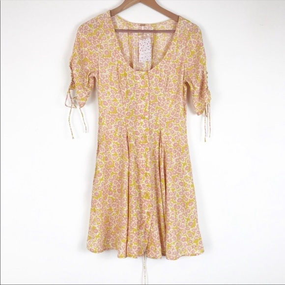NWT Free People Laced Up Mini Dress in Femme Combo Size XS - Picture 5 of 12